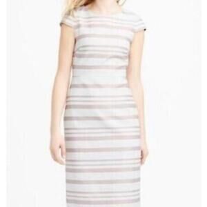 J. Crew Mother of the Bride Pink Ivory Sheath Wedding Knee Length 100% cotton